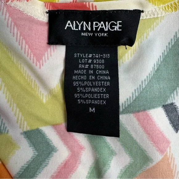 SOLD Alyn Paige New York Sleeveless Midi Dress Medium A-Line Geometric Print - Picture 7 of 9